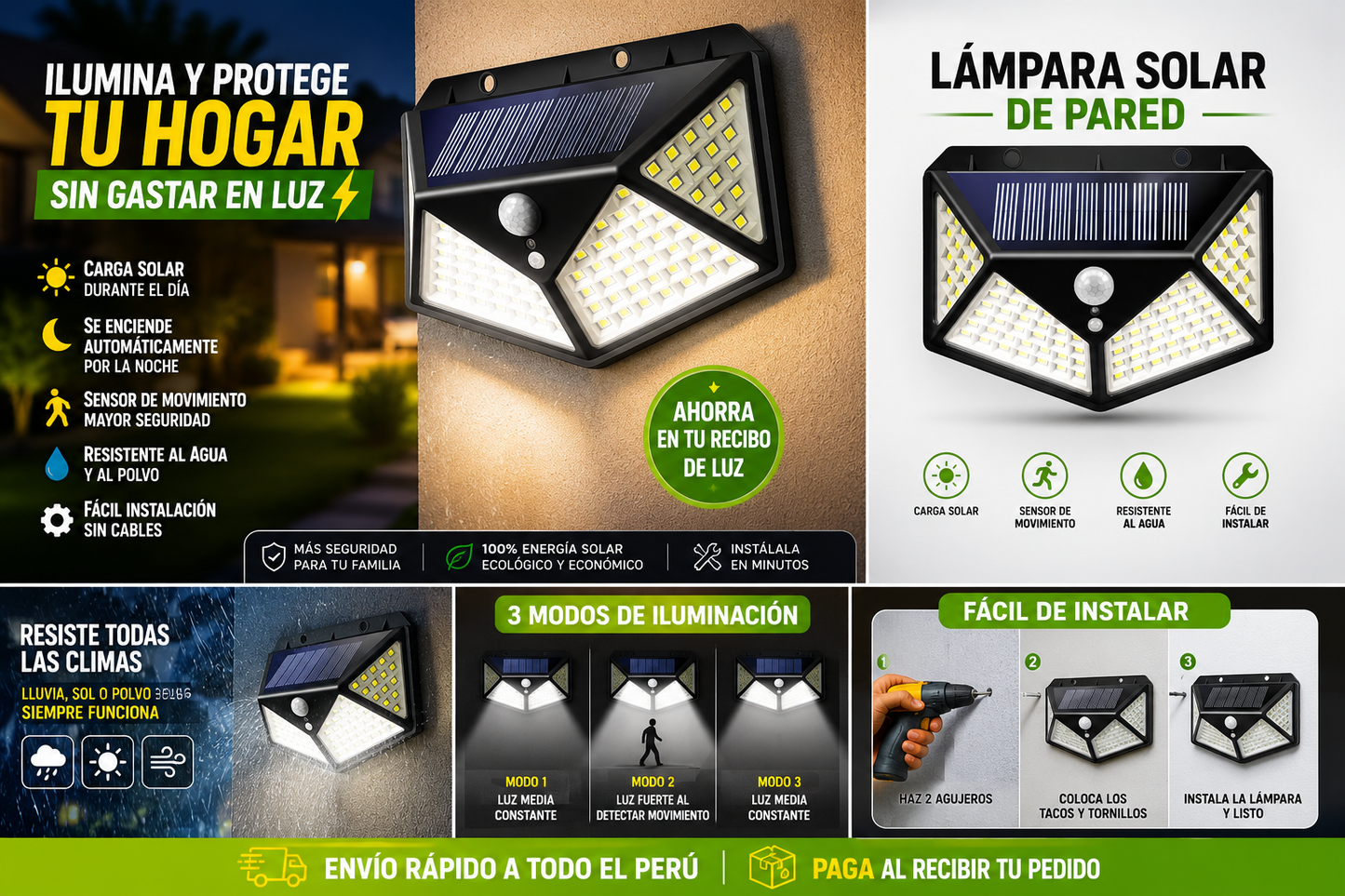 Lámparas Solares De Pared
